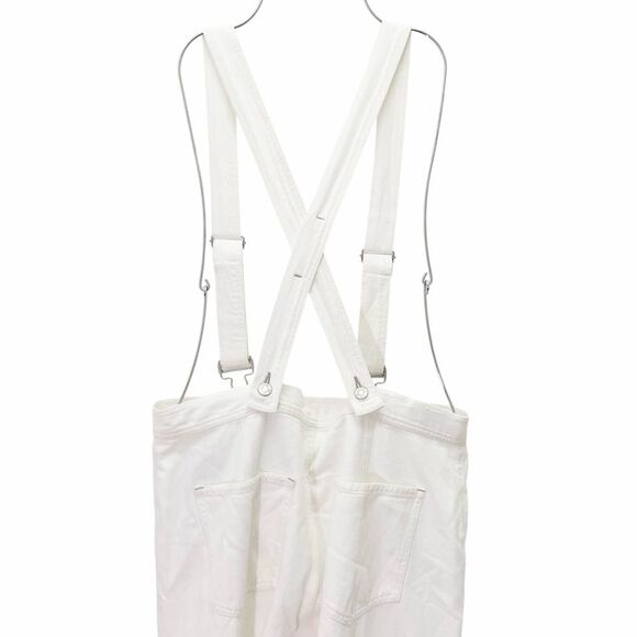 GAP Wide Leg Suspender Jeans White Denim Pants with Suspenders Size 31 | 12 Long - Picture 6 of 15